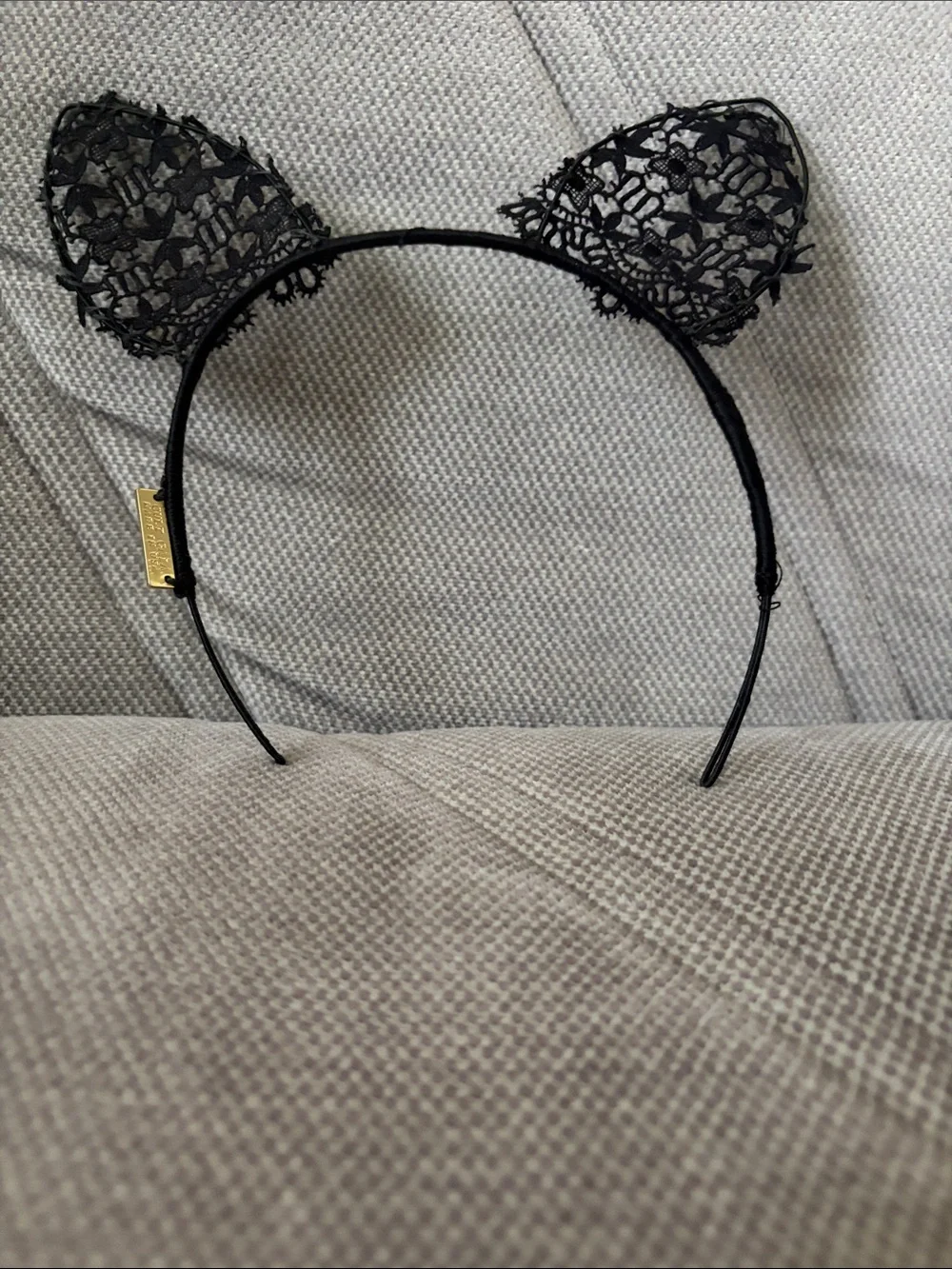 cult gaia Black Lace Cat Ear Headband